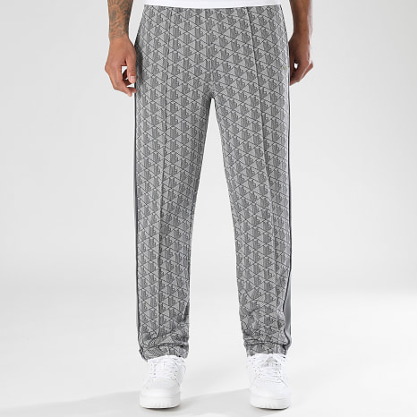 Lacoste - Pantalon Jogging A Bandes Logo Brodé Crocodile The Blend Gris