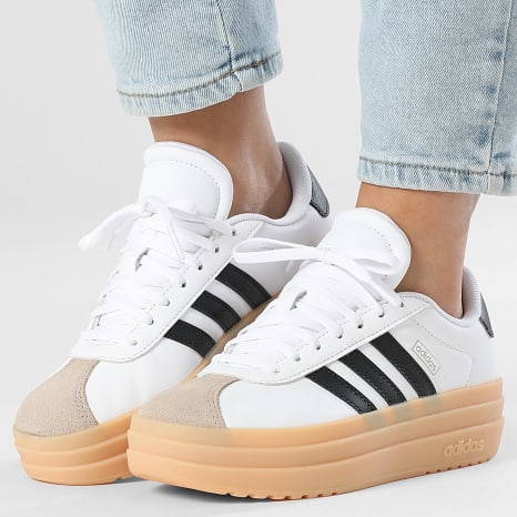 Adidas Sportswear - Baskets Femme Bold 3 Stripes White Black Beige