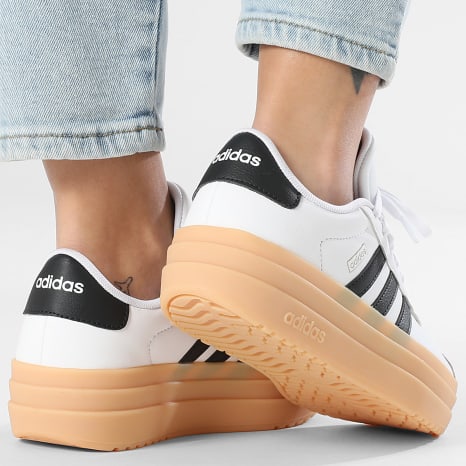 Adidas Sportswear - Baskets Femme Bold 3 Stripes White Black Beige