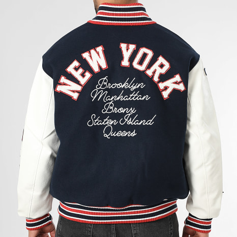 Tommy Jeans - Chaqueta Teddy Varsity Badge 2729 Azul Marino Blanco