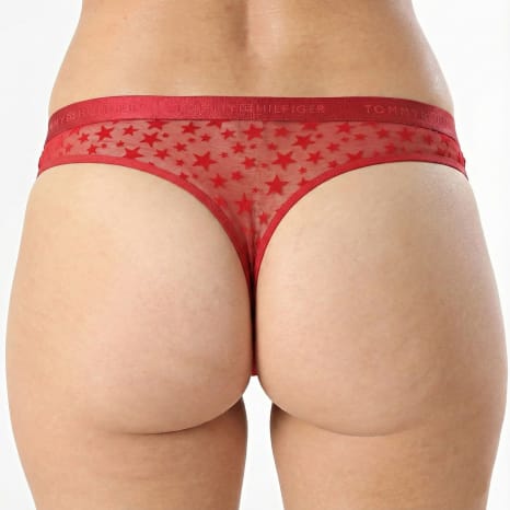 Tommy Hilfiger - Set van 3 Dames String Thong 6135 Rood Roze Lichtblauw