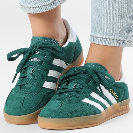 Adidas Originals - Zapatillas Mujer Gazelle Indoor J JS3800 Verde Core Calzado Blanco Gum 2