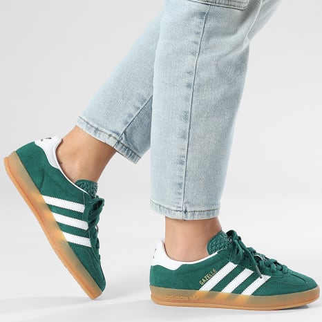 Adidas Originals - Zapatillas Mujer Gazelle Indoor J JS3800 Verde Core Calzado Blanco Gum 2