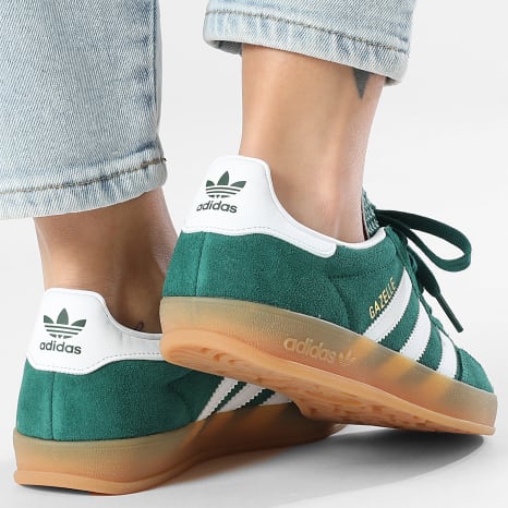 Adidas Originals - Zapatillas Mujer Gazelle Indoor J JS3800 Verde Core Calzado Blanco Gum 2