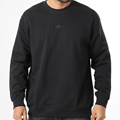 Adidas Originals - Sudadera Crewneck A Rayas Essential JC9574 Negro