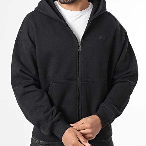 Adidas Originals - Sudadera con capucha y cremallera a bandas Essential JC9579 Negro