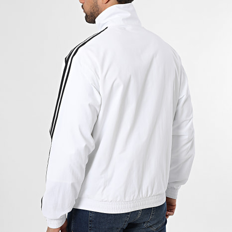  スポーツジャケット ホワイト Adidas Originals - Zipped Jacket With Bands Firebird KE1676 White