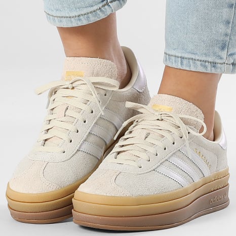 Adidas Originals - Zapatillas Mujer Gazelle Bold W IH6782 Gris Uno Crema Blanco