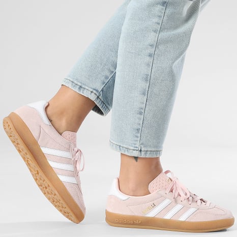 Adidas Originals - Zapatillas Mujer Gazelle Indoor W IH5484 Rosa Arenoso Mel Blanco Calzado Gum 3