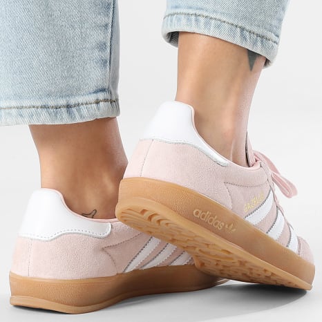 Adidas Originals - Zapatillas Mujer Gazelle Indoor W IH5484 Rosa Arenoso Mel Blanco Calzado Gum 3