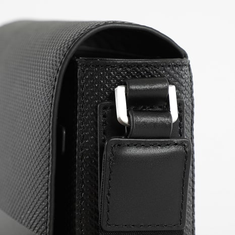 Lacoste - Sacoche Cuir Messenger Noir