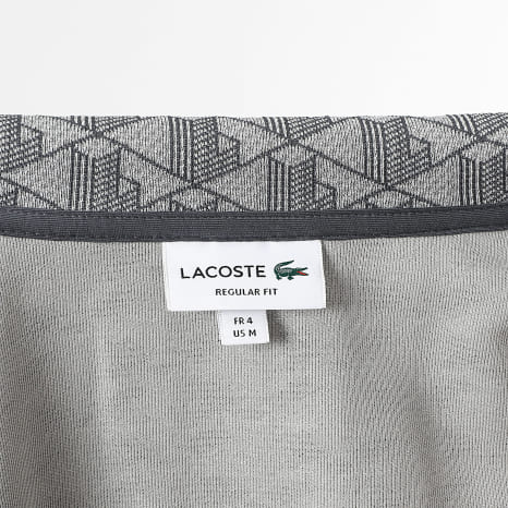 Lacoste - Veste Zippée Logo Brodé Crocodile Regular Fit Gris Chiné