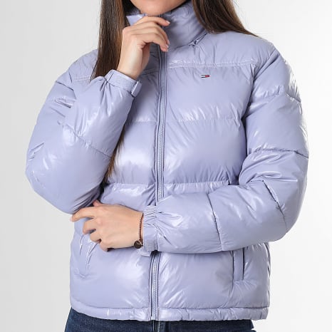 Tommy Jeans - Plumífero con capucha Mujer Packable Hood Essential Puffer Shiny 2039 Violeta
