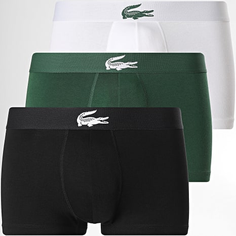 Lacoste - Lot De 3 Boxers Classic Blanc Vert Noir