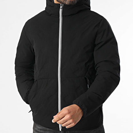 Jack And Jones - Jas met capuchon en rits Adam Hybrid Zwart