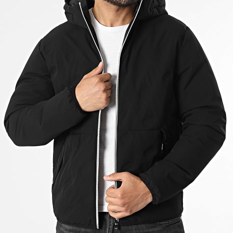 Jack And Jones - Jas met capuchon en rits Adam Hybrid Zwart