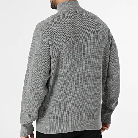 Calvin Klein - Pull Col Zippé Texturé E308 Gris