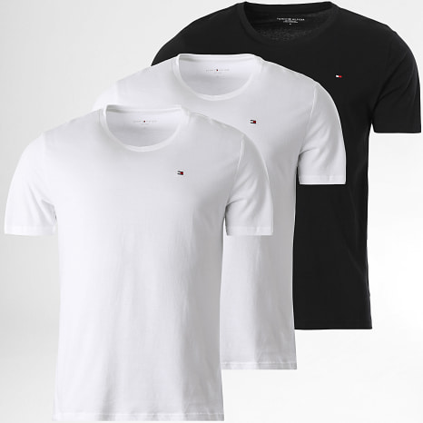 Tommy Hilfiger - Pack de 3 Camisetas Signature 3379 Blanco Negro Tommy Hilfiger - Pack de 3 Camisetas Signature 3379 Blanco Negro