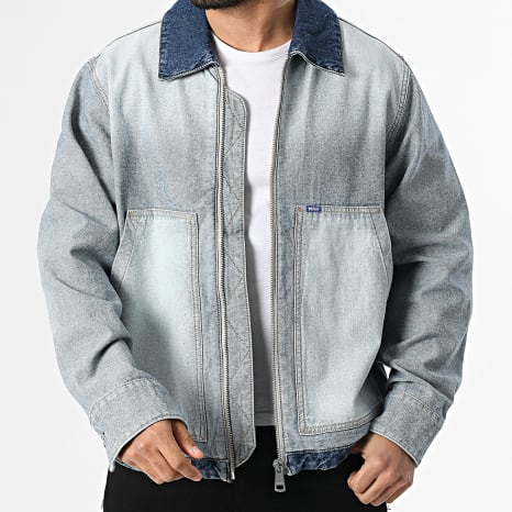 Hugo Blue - Veste Jean Zippé Talian 50553455 Bleu Wash Bleu Denim