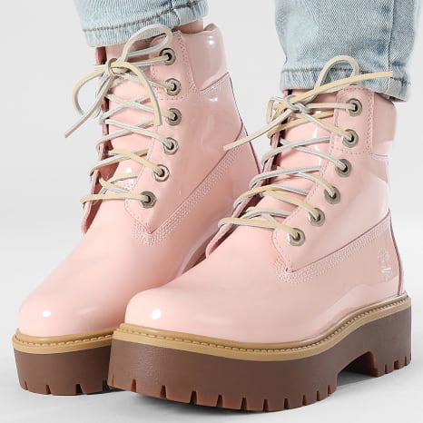 Timberland - Boots Femme Stone Street 6 Inches Lace Waterproof A2H3C Light Pink Patent Leather
