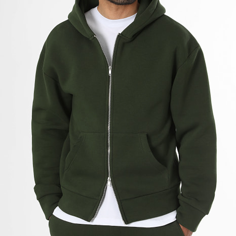 LBO - Ensemble Sweat Zippé Capuche Et Pantalon Jogging 4123 Vert Kaki