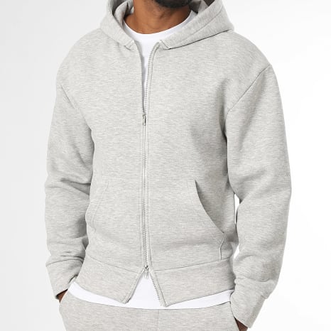 Classic Series - Sweat Zippé Capuche 4129 Gris Chiné