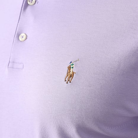Polo Ralph Lauren - Polo Manches Courtes Custom Slim Oxford Violet