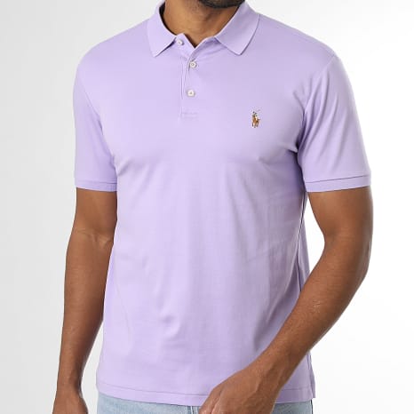 Polo Ralph Lauren - Polo Manches Courtes Custom Slim Oxford Violet
