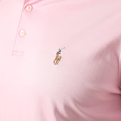 Polo Ralph Lauren - Polo Manches Courtes Custom Slim Oxford Rose