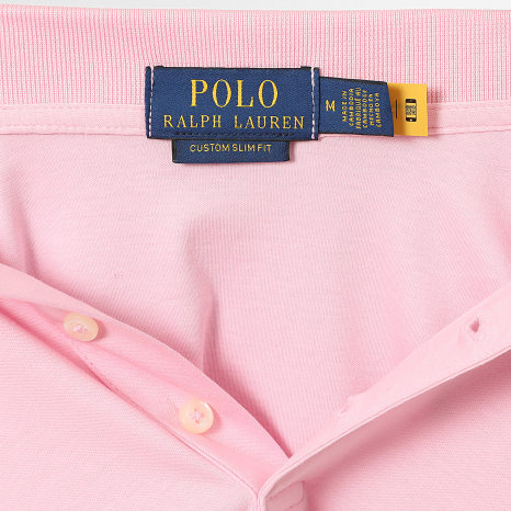 Polo Ralph Lauren - Polo Manches Courtes Custom Slim Oxford Rose