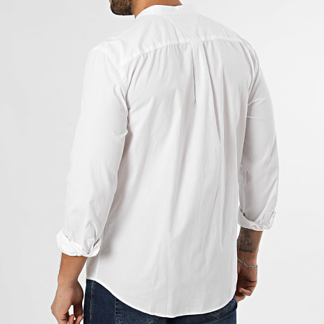 Tommy Hilfiger - Chemise Manches Longues Regular Fit Flex Poplin Solid Stand 9966 Blanc