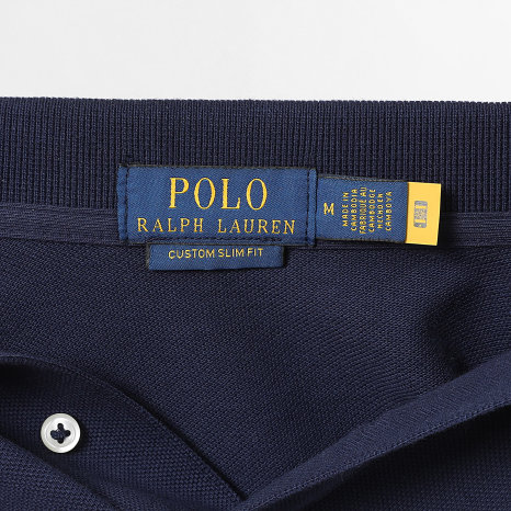 Polo Ralph Lauren - Polo Manches Courtes Custom Slim Original Player Bleu Marine