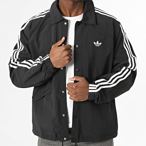 Adidas Originals - Buttoned Jacket With 3 Stripes KE3598 Black - Ryses