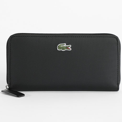 Lacoste - Cartera Mujer Logo Bordado Cocodrilo Negro