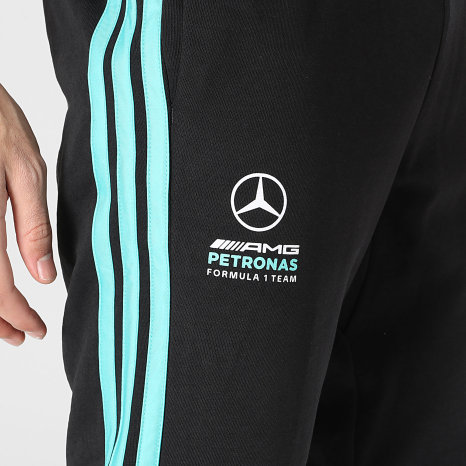 Adidas Performance - Pantalón chándal Con Bandas AMG Mercedes DNA KE5913 Negro Turquesa