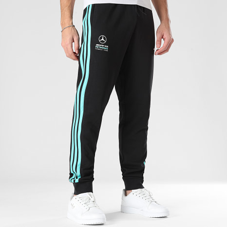 Adidas Performance - Pantalón chándal Con Bandas AMG Mercedes DNA KE5913 Negro Turquesa