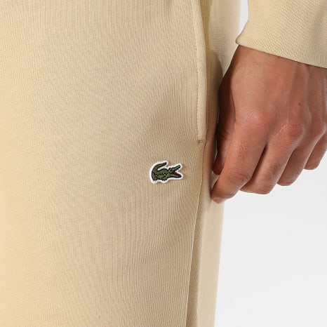 Lacoste - Pantalon Jogging Slim Fit Logo Brodé Crocodile Beige