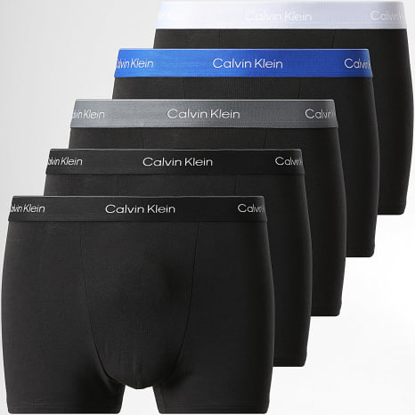 Calvin Klein - Pack de 5 Boxers NB4437 Negro Azul Cielo Azul Rey Gris