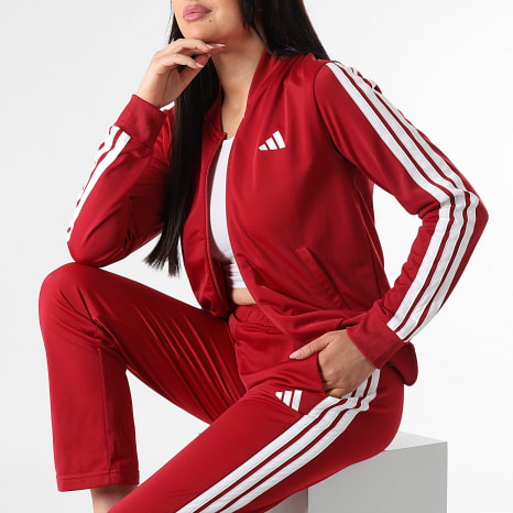 Adidas Sportswear - Tracksuit Woman 3 Stripes KB8158 Dark Red - Ryses