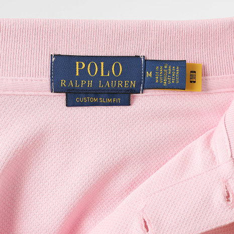 Polo Ralph Lauren - Polo Manches Courtes Texturé Custom Slim Fit Original Player Rose