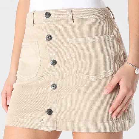 Only - Falda Mujer En Terciopelo Acanalado Amazing Global 15182080 Beige