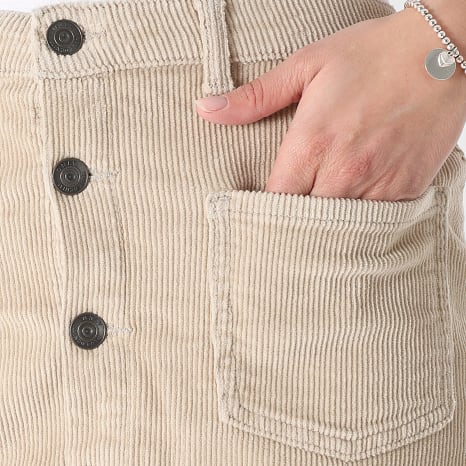 Only - Falda Mujer En Terciopelo Acanalado Amazing Global 15182080 Beige