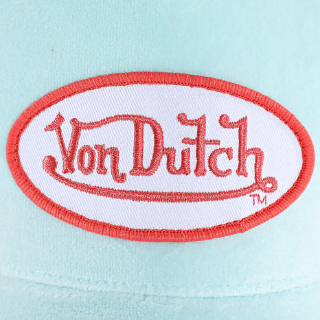 Von Dutch - Casquette Trucker Soft Velvet Kylie Bleu Ciel Blanc