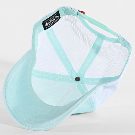 Von Dutch - Casquette Trucker Soft Velvet Kylie Bleu Ciel Blanc