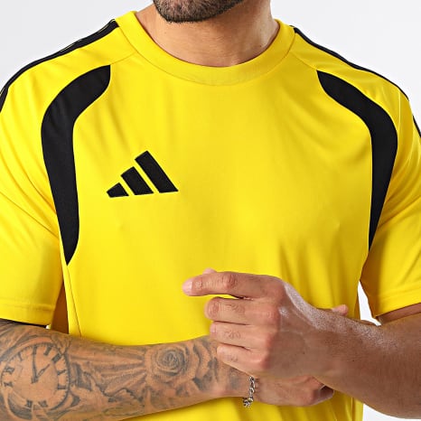 Adidas Sportswear - Tee Shirt Slim A Bandes Tiro 26L KB1358 Jaune Noir