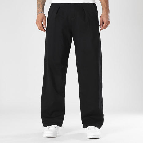LBO - Pack de 2 Pantalones Vestir Anchos con Pliegues 2379 2368 Negro Azul Marino
