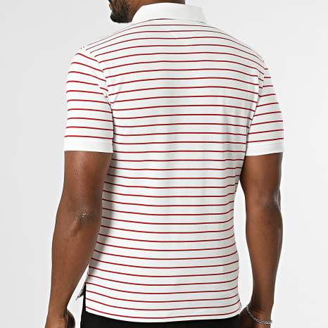 Tommy Hilfiger - Polo Manga Corta A Rayas Slim 1985 7771 Blanco Rojo