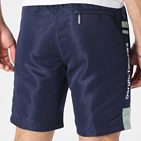 Sergio Tacchini - Short Jogging Agnone 41557 Bleu Marine Vert Kaki Clair