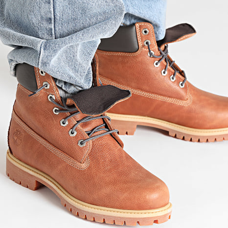 Timberland - Stivaletti Premium 6 In Lacci Waterproof Rust Full Grain A6G1R Grigio Scuro