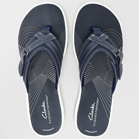 Clarks - Dames Teenslippers Brinkley Sea Navy Kunststof